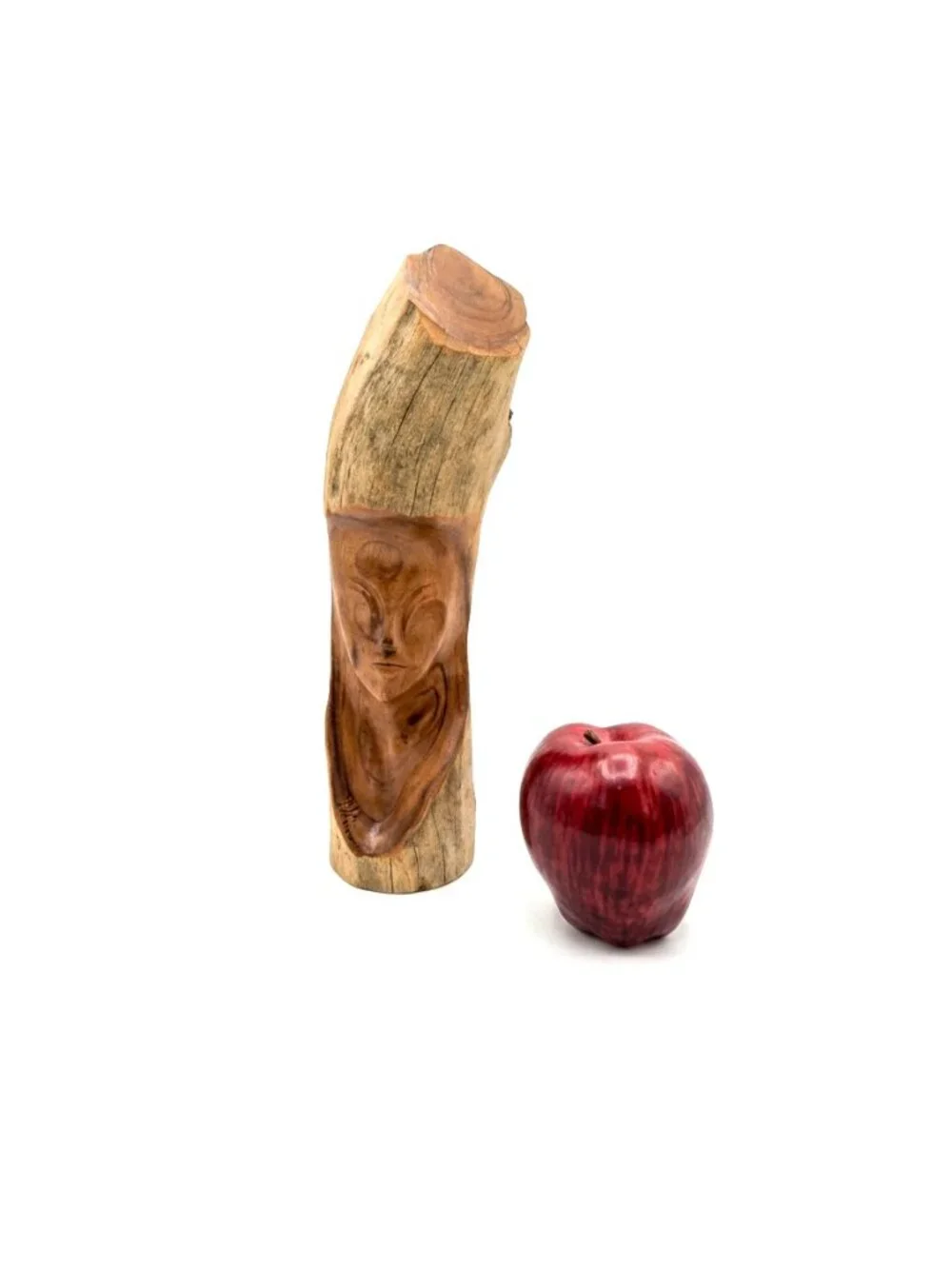 VTG Hawaiian Pele Hand Carved Live Edge Wood Statue 10.5